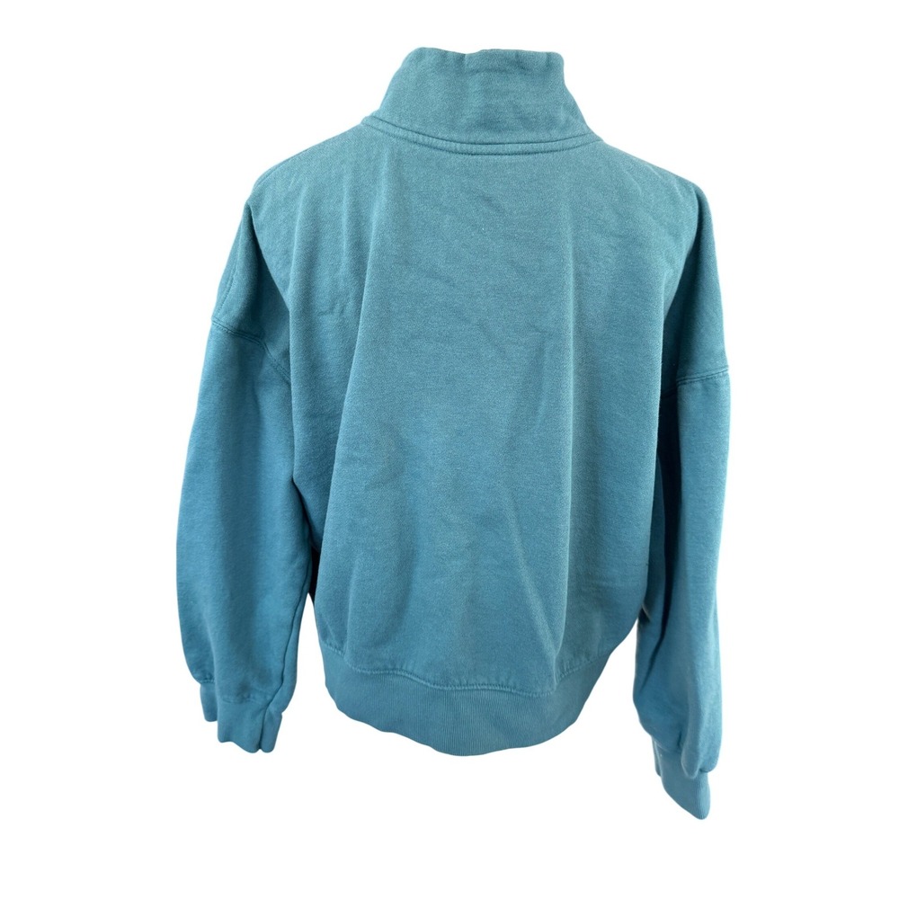 Old Navy Womens Teal Blue‎ Quarter Zip Pullover Sweatshirt Size Large - Picture 3 of 7